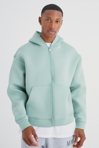 Худі Boohoo Boxy Zip Through Bonded Scuba Блакитний S BMM54132 BMM54132 фото