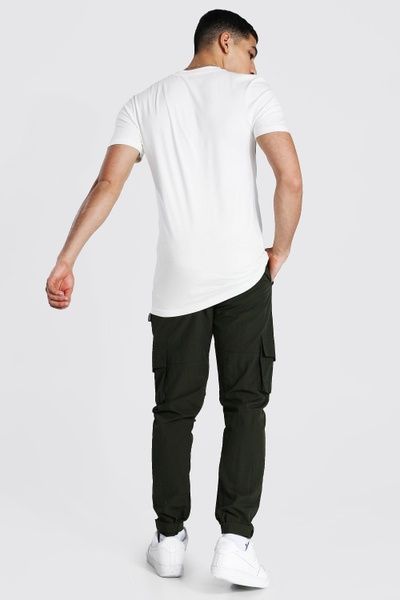 Футболка Boohoo Muscle Fit Longline Colour Block Білий XS MZZ09467 MZZ09467 фото