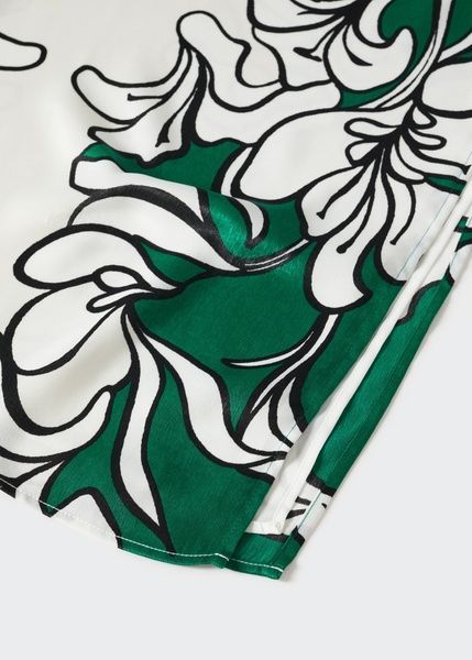 Атласна спідниця Mango Printed Satin Зелений XL 37041308 37041308 фото