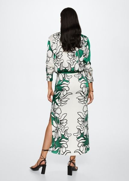 Атласна спідниця Mango Printed Satin Зелений XL 37041308 37041308 фото