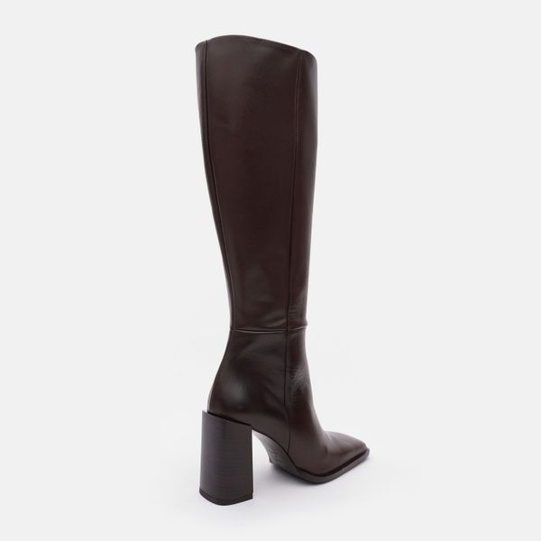 Чоботи MANGO Square Toe Leather W Коричневий 39 37097109 32 37097109 32 фото