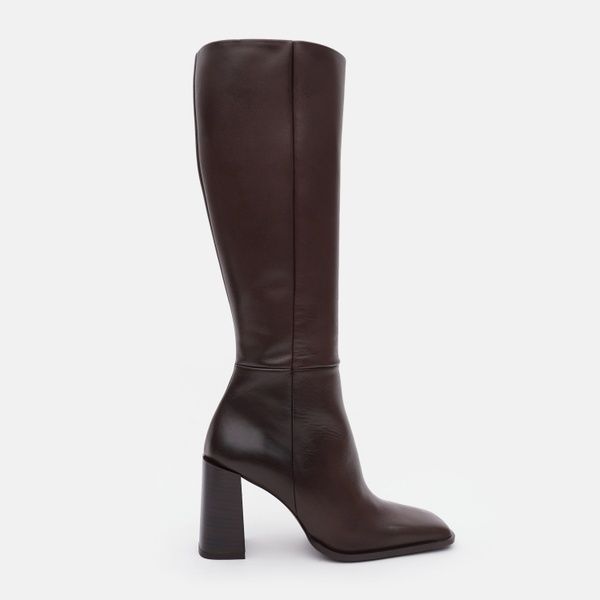 Чоботи MANGO Square Toe Leather W Коричневий 39 37097109 32 37097109 32 фото