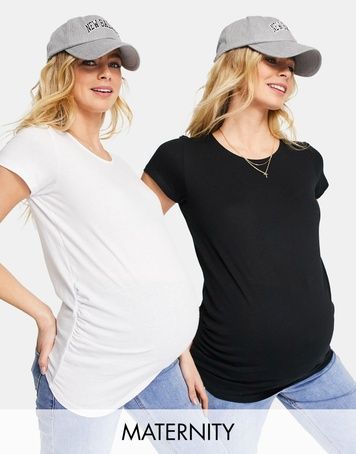 Футболка для вагітних New Look 2-Pack Чорно-Білий EU36 1954380 1954380 фото