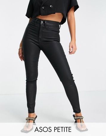 Джинси ASOS DESIGN Petite Ridley Skinny Чорний W26L36 104223894 104223894 фото