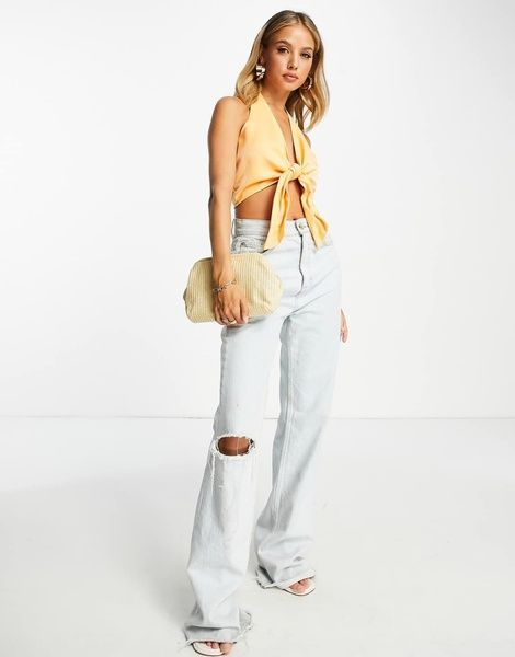 Топ ASOS DESIGN Halter Tie Cami Помаранчевий EU44/XL 117356516 117356516 фото