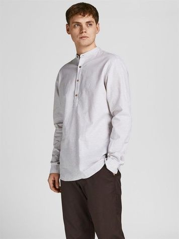 Сорочка Jack&Jones BlasSummer Half Placket Бежевий M 12196822 12196822 фото