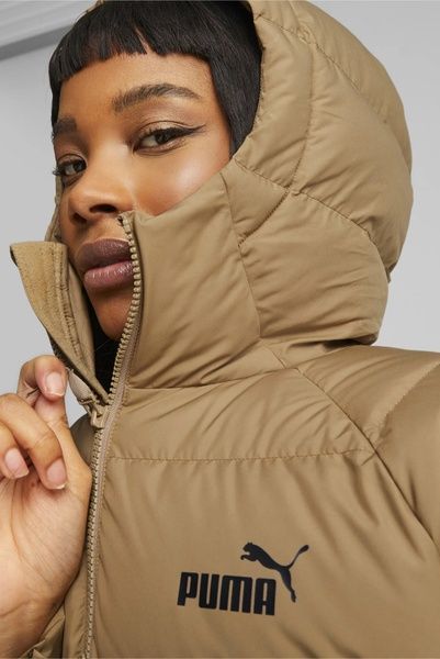 Пуховик PUMA Long Hooded Down Coat W Коричневий M 675365-85 675365-85 фото