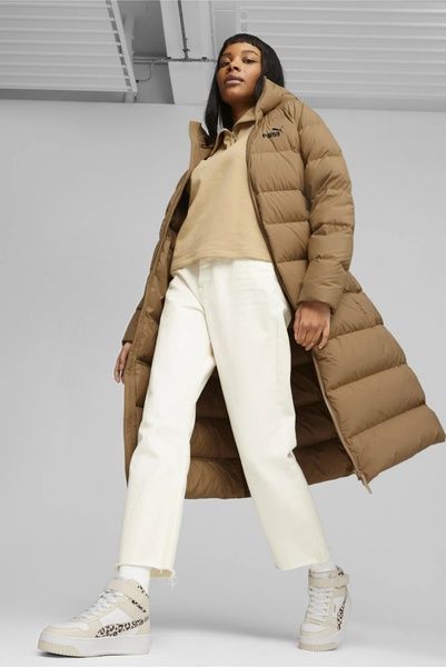 Пуховик PUMA Long Hooded Down Coat W Коричневий M 675365-85 675365-85 фото