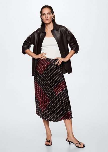 Спідниця MANGO Falda Бордовий L 37085967 37085967 фото