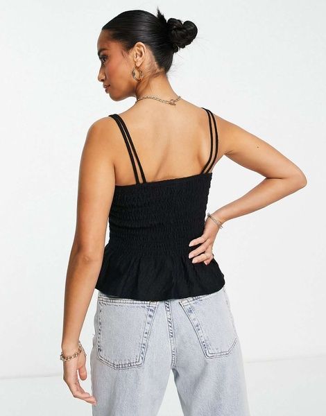Топ Topshop Petite з гофрованим принтом W Чорний XL 115934914 115934914 фото