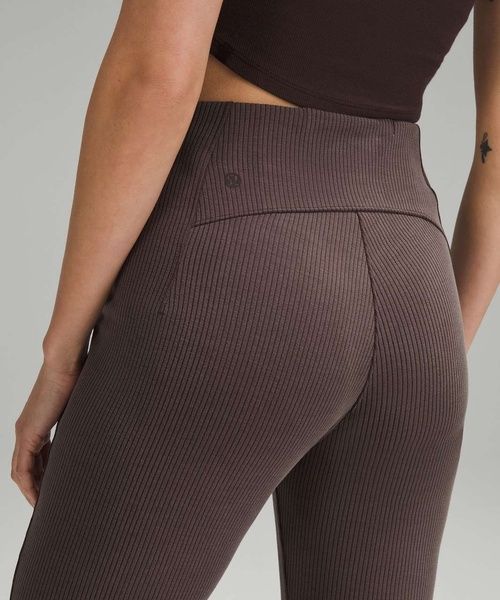 Штани Lululemon Ribbed Softstreme Zip-Leg High-Rise Cropped Коричневий US2/XS LW6CNWS LW6CNWS ESPR фото