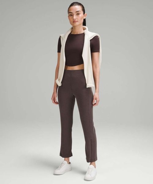 Штани Lululemon Ribbed Softstreme Zip-Leg High-Rise Cropped Коричневий US2/XS LW6CNWS LW6CNWS ESPR фото