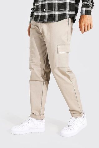 Штани Boohoo Tall Straight Leg Twill Cargo Бежевий M AMM06347 AMM06347 фото