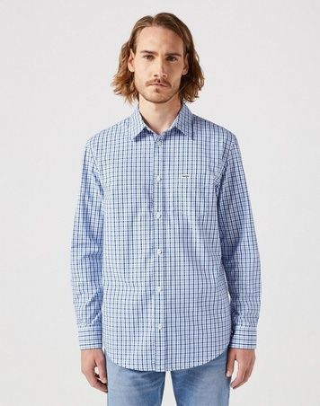 Сорочка Wrangler 1 PKT Синій M 112350478 112350478 фото