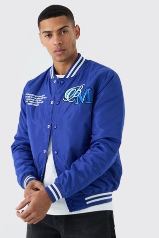 Куртка бомбер Boohoo Plus Nylon Varsity Синій 2XL BMM67874 BMM67874 фото