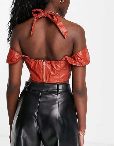 Топ Ei8th Hour Leather Look Corset W Коричневий M 106549577 106549577 фото
