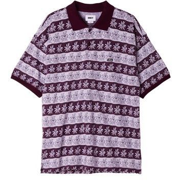 Футболка поло OBEY Unity Jacquard Flower Бордовий M 131090068 131090068 фото