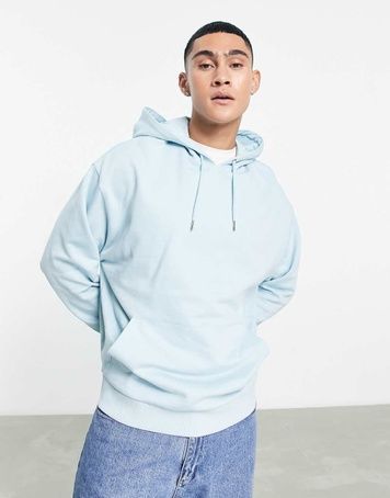 Худі ASOS DESIGN Oversized Co-ord in Vintage Wash Блакитний 2XL 11789184 11789184 фото