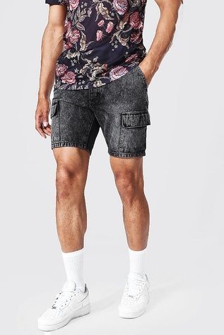 Шорти boohoo Slim Rigid Cargo Сірий 30 MZZ85558 MZZ85558 фото