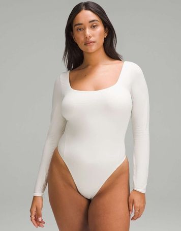 Боді Lululemon Wundermost Ultra-Soft Nulu з довгими рукавами Білий M LW3HQFS LW3HQFS фото