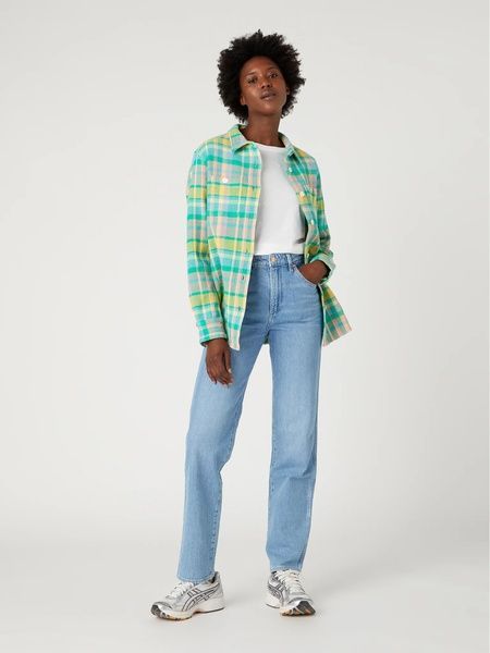 Джинси Wrangler MOM Straight Блакитний W32L32 112332326 112332326 фото