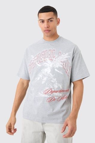 Футболка Boohoo Oversized Large Graphic Heavyweight Сірий XS BMM78981 BMM78981 фото