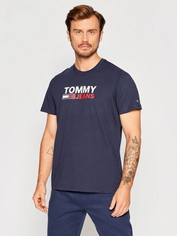 Футболка Tommy Jeans Logo Corp Синій M DM0DM15379 DM0DM15379 фото