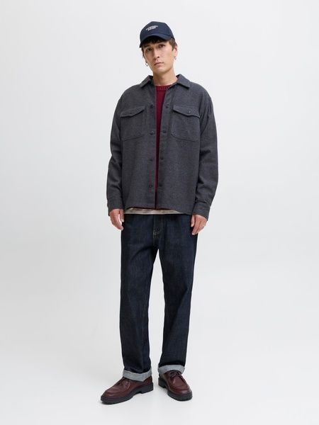 Куртка-сорочка Jack&Jones Perfect Melange Сірий M 12278822 12278822_2383 фото