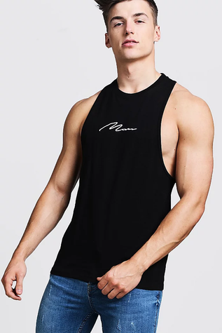 Майка Boohoo MAN Signature Racer Back Чорний M MZZ51460 MZZ51460 фото
