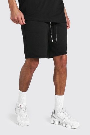Шорти boohoo Tall Mid Jersey With Man Draw Cords Чорний L MZZ05944 MZZ05944 фото