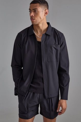 Куртка Boohoo Technical Stretch Concealed Чорний XL BMM77556 BMM77556 фото