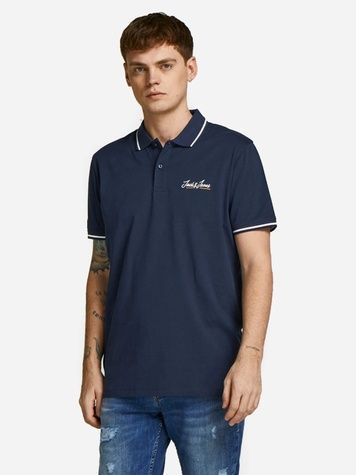 Футболка Jack&Jones Polo Tons Синій S 12186778 12186778 фото