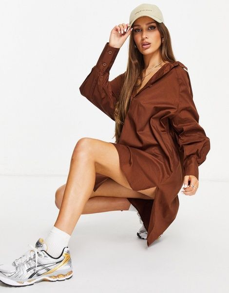 Сукня сорочка Threadbare Oversized Balloon Sleeve Коричневий EU38 1878788 1878788 фото