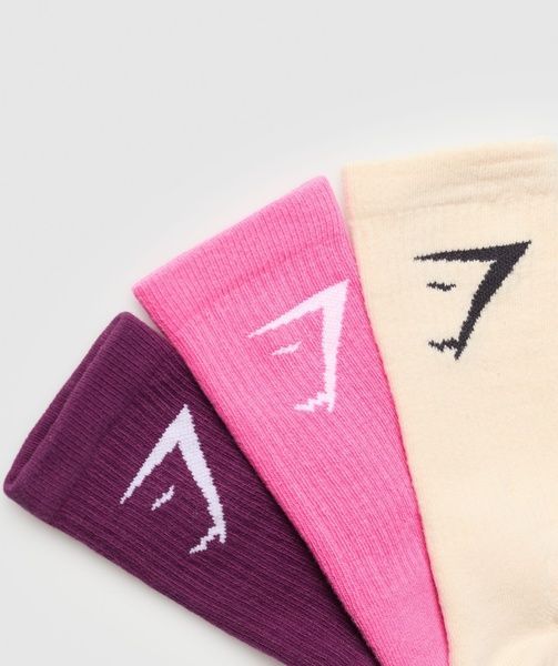 Шкарпетки Gymshark Crew Socks 3-пари Різнобарвний 39-41 I3A3P-PB74 I3A3P-PB74 фото