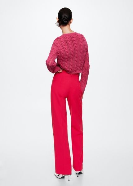 Штани MANGO Maca Straight Suit Фуксія EUR32 37085145 37085145 фото