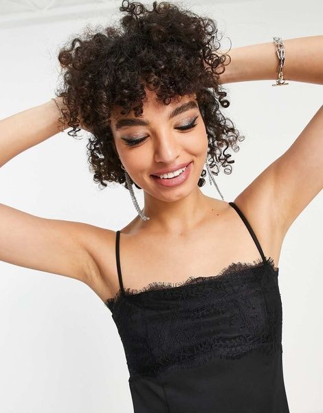 Сукня-комбінація Topshop з мереживною обробкою Чорний EU40 112868517 112868517 фото
