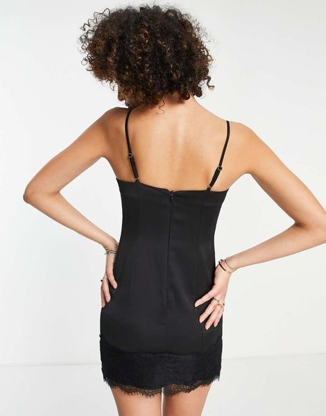 Сукня-комбінація Topshop з мереживною обробкою Чорний EU40 112868517 112868517 фото