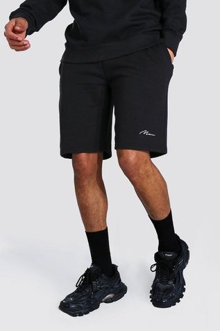 Шорти boohoo Tall MAN Script Jersey Чорний M MZZ10791 MZZ10791 фото