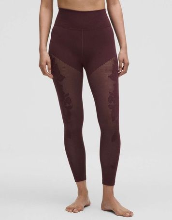 Легінси для тренувань Lululemon RevealKnit Floral High-Rise 7/8 Tight Бордовий US6/M LW5GJ0S LW5GJ0S фото