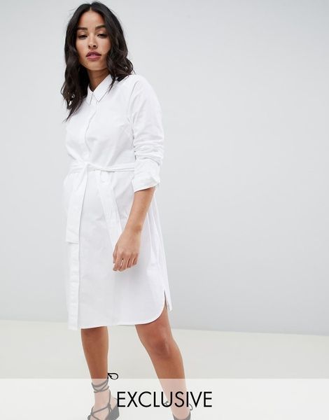 Cукня-сорочка для вагітних ASOS DESIGN with Tie Belt Білий EU34 11967599 11967599 фото