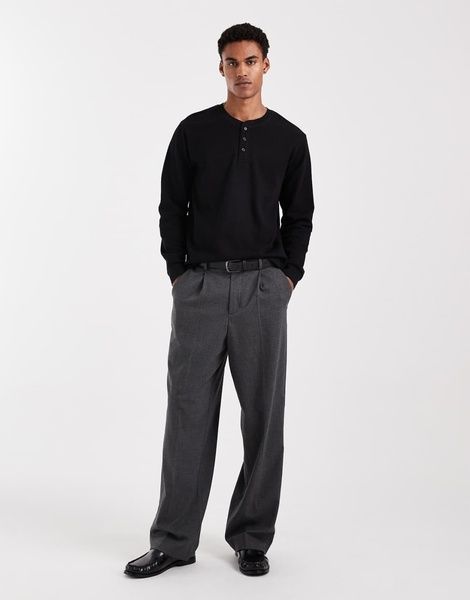 Лонгслів Jack&Jones JORARGOS Henley Чорний XL 12294943 12294943 фото