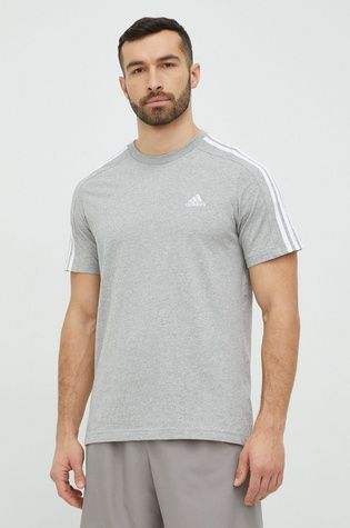 Футболка adidas Essentials Single Jersey 3-Stripes Сірий L IC9337 IC9337 фото