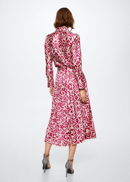 Спідниця плісе MANGO Printed Pleated Рожевий XL 37093855 37093855 фото