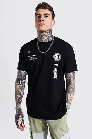 Футболка Boohoo Oversized Death Row License Чорний S MZZ02190 MZZ02190 фото
