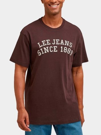 Футболка Lee Jeans Relaxed Fit Коричневий S 112342596 112342596 фото