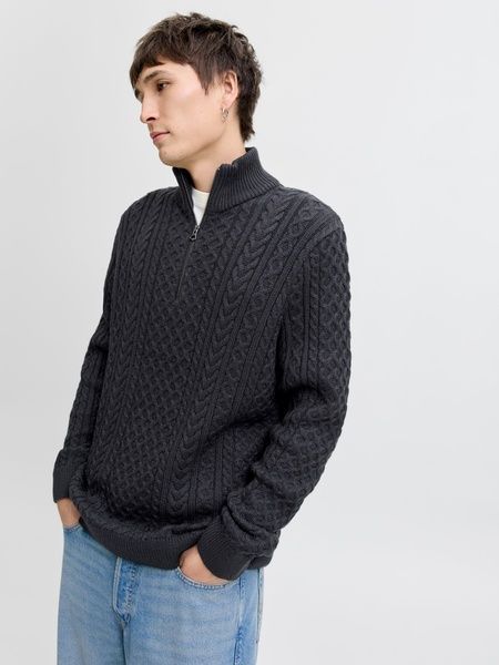Светер Jack&Jones Blusean Cable Half Zip Синій S 12283487 12283487 фото