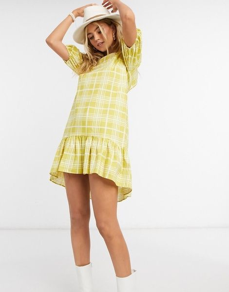 Cукня-міні Topshop Printed mini Poplin Жовтий EU40 1838725 1838725 фото