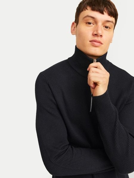 Светер Jack&Jones Perfect Half Zip Чорний 2XL 12257773 12257773 02 фото