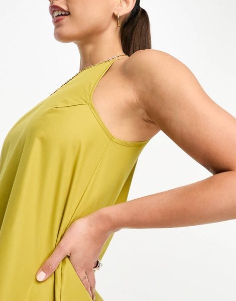 Сукня міді Lola May Square Neck Trapeze Tiered Гірчичний XL 127370653 127370653 фото