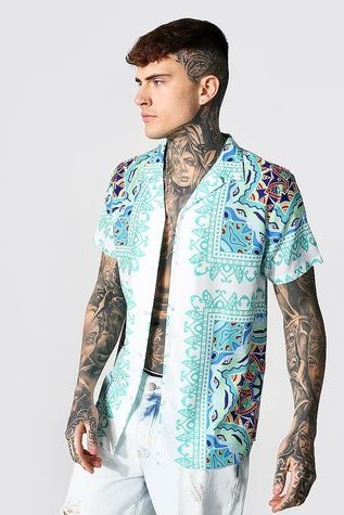 Сорочка Boohoo Baroque Print Різнокольоровий S MZZ34780 MZZ34780 фото